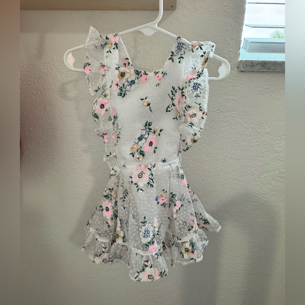 Numi Floral Romper with Ruffle Accents